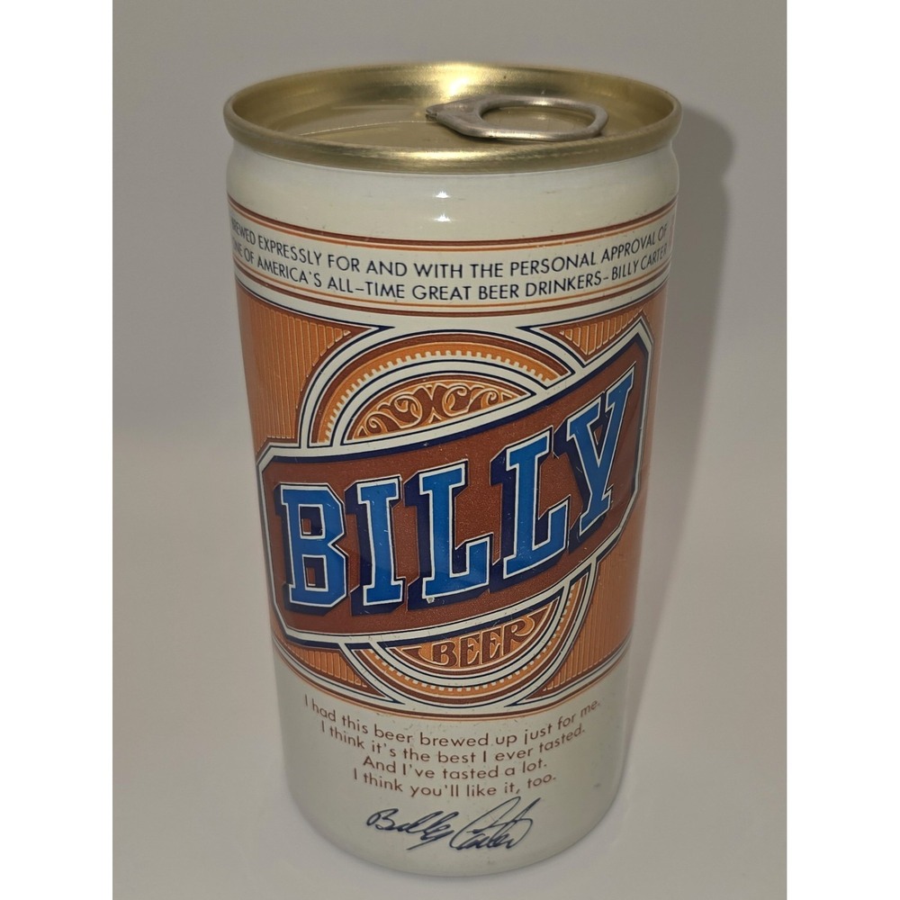 Vintage Billy Beer 12oz Pull Tab Can Billy Carter West End Brewing NY -909/A3